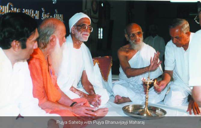 Pujya Sahebji with Pujya Bhanuvijayji Maharaj